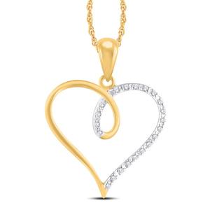 10 Karat Yellow Gold 0.05 Carat Diamonds Heart Pendant-0825069-YG